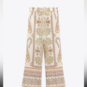 Zara printed linen blend pants